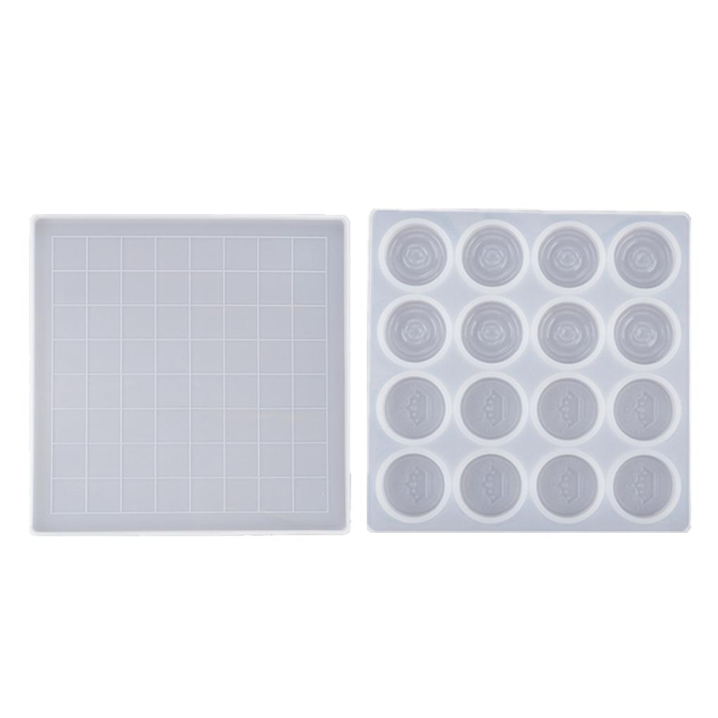 Formy do odlewów z żywicy Silikonowa szachownica DIY Ręcznie robione akcesoria Międzynarodowe warcaby do ciasteczek Czekoladowe dekoracje