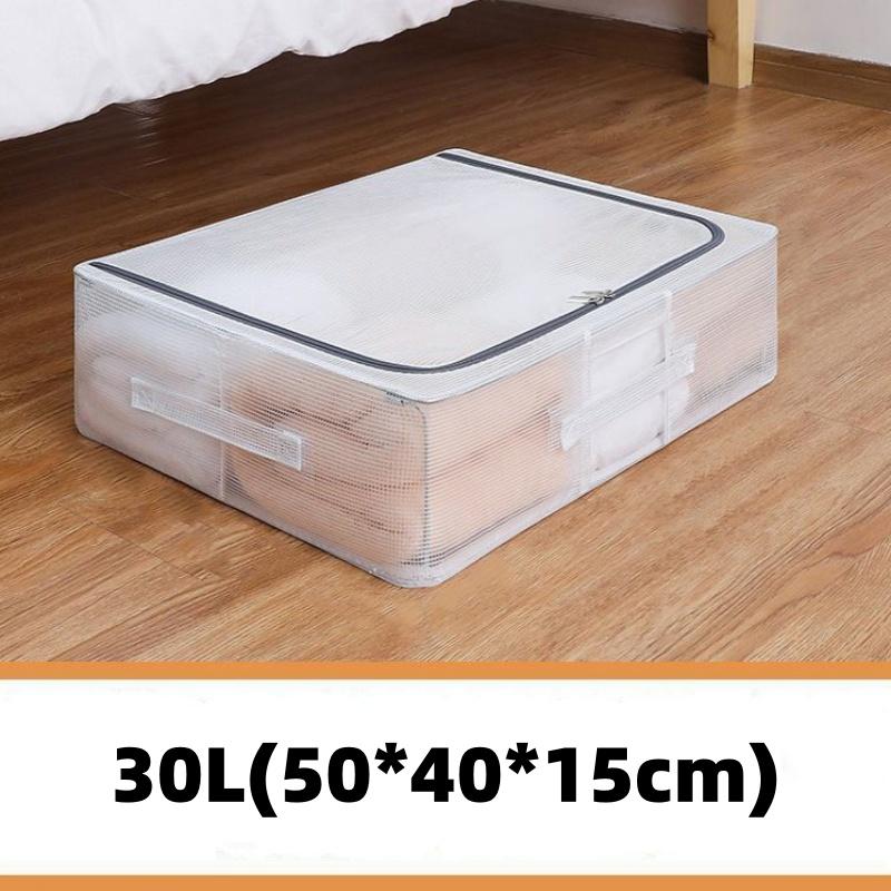 Foldable Under Bed Storage Bag Durable Pvc Transparent Fabric Organizer Box For Storage Blanket And Clothing Saving Space