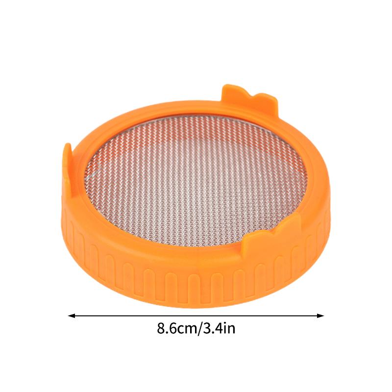 86Mm Wide Mouth Sprouting Jar Plastic Bean Sprouting Cap Seedling Tray With Stainless Steel Screen Mesh Cover Sprout Maker