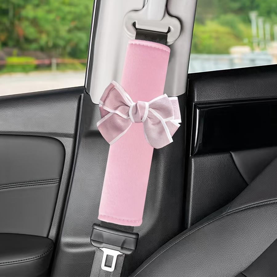 

1 шт. Мягкая пастельно-розовая накладка на плечевой ремень безопасности - Мягкая защита для поясного ремня от царапин и натирания, совместимая с большинством транспортных средств розовый