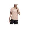 Adidas Solid Color Letter Logo Sports Fitness Short Sleeve T-Shirt Women Tops Pink EI4584
