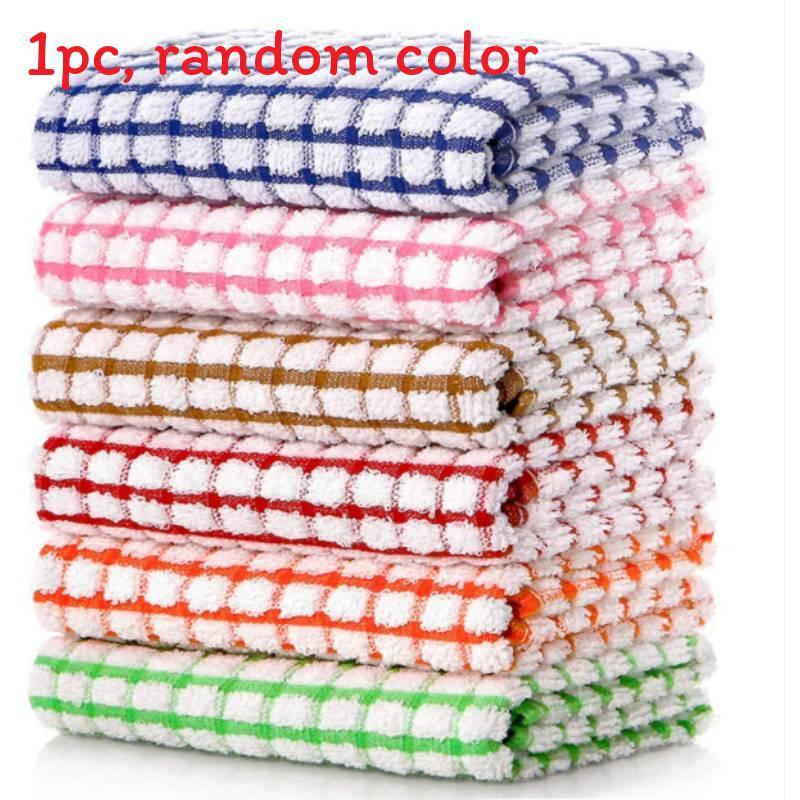 Polyester Plaid Tea Towel For Kitchen Cleaning And Home Use