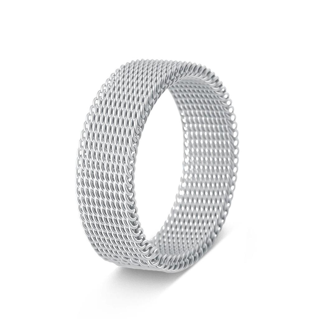 European Trend 18K Gold-Plated Stainless Steel Rotatable Grid Design Decompression Ring
