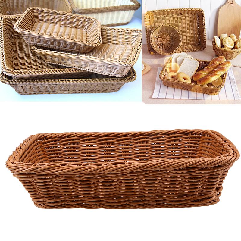 Rattan Bread Storage Basket Home Kitchen Vegetable Storage Organization Fruit Snack Storage Woven Basket