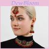 Geometric Bridal Headpiece Set With Metal Earrings And Necklace For Women