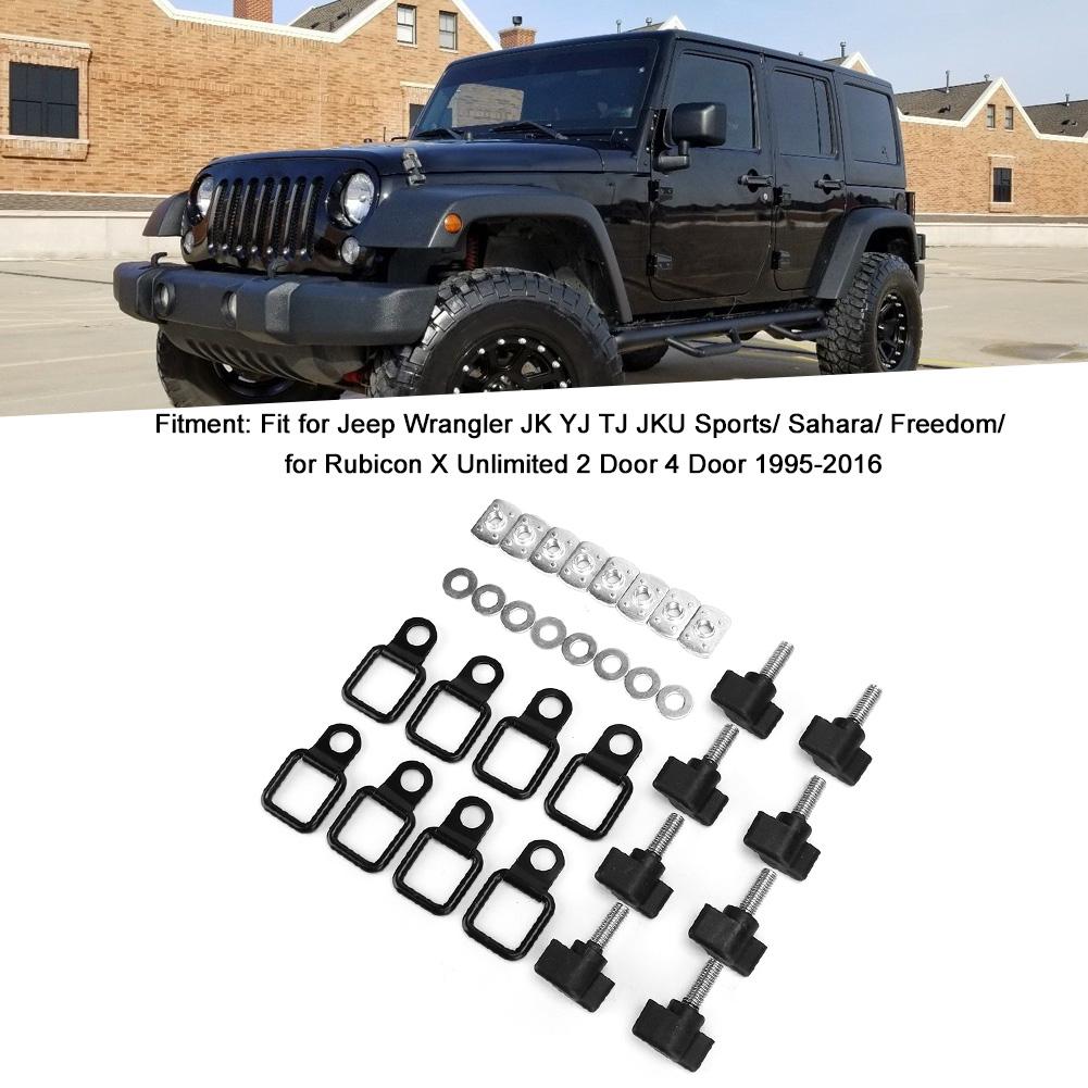 Hardtop Quick Removal Thumb Screw Fastener Kit Tie Down D Rings Anchors Fit for  Jeep Wrangler