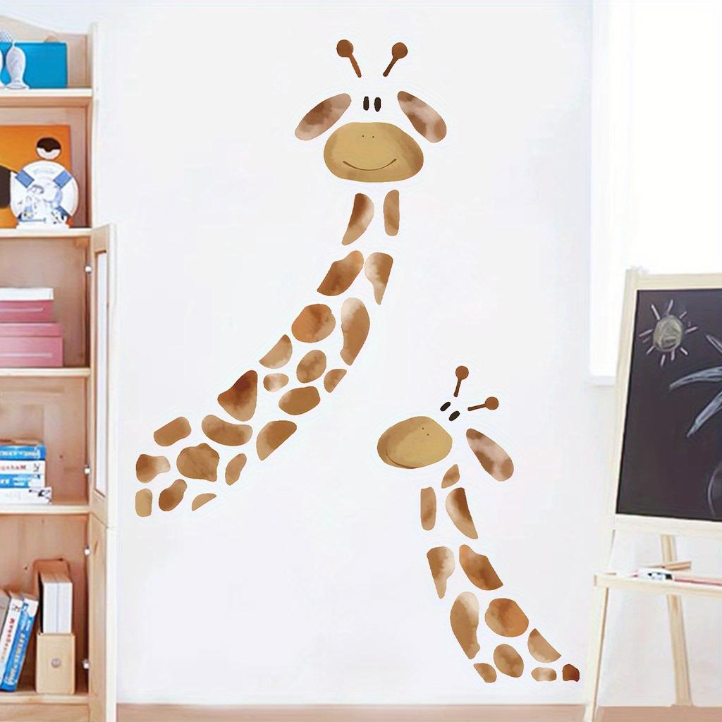 1Pc Cartoon Two Giraffe Wall Stickers on The Wall Home Decoration for Children Room Kids Baby Room Decor for Bedroom Living Room