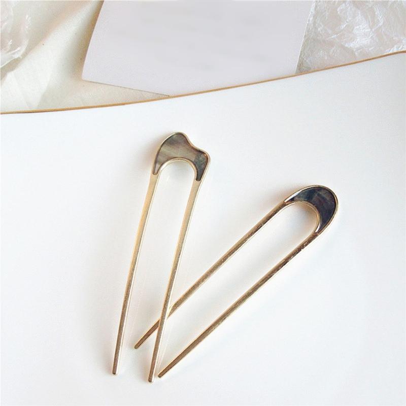 Set aus 2 eleganten U-förmigen Metallhaargabeln, elegante Damen Chignon Haarnadel Spange Haarnadel für Partys und formelle Veranstaltungen