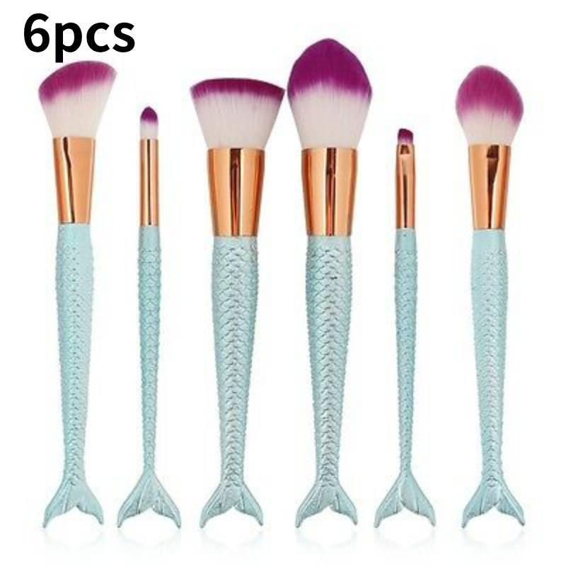 Mermaid Makeup Brush Set Foundation Eyeshadow Brushes Cosmetic Durable Tool