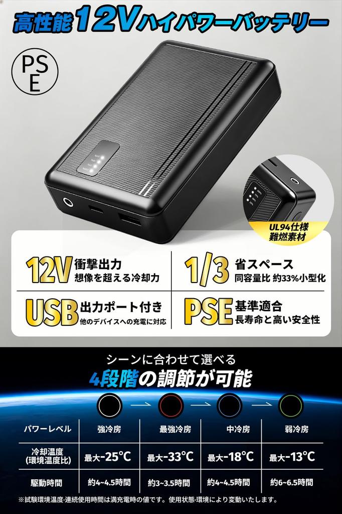 Peltier Vest [Ultra Cooling! Up To -30°C] Cooling Wear with Peltier Element, 20000mAh Battery, 4-Stage Adjustment, Slim and Lightweight, Quiet, One Si