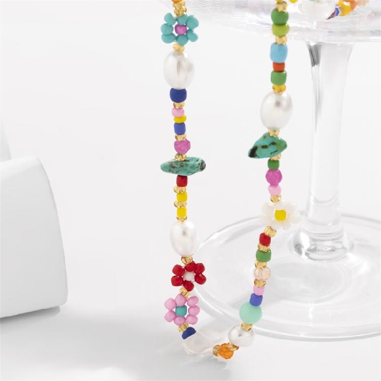 Stylish Bohemian Multicolor Beads and Imitation Pearls Choker Necklace Portable Accessory for Casual Wear