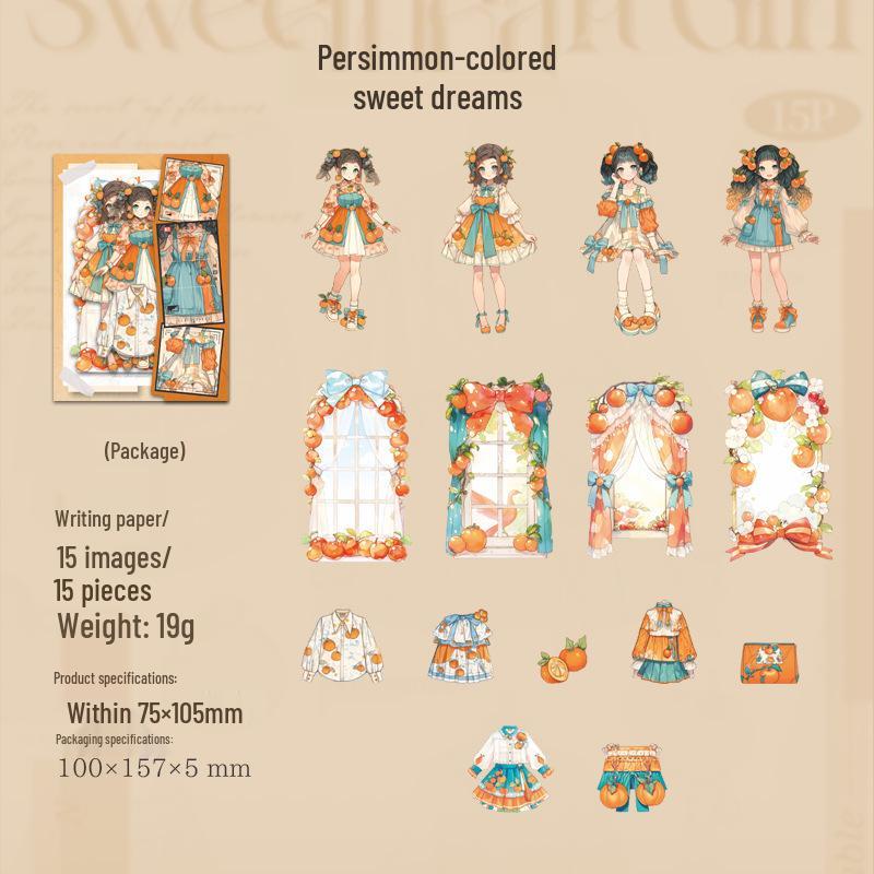 

Fruity Sweetheart Series: Fruit Character Hard Card Stickers (6 Types)