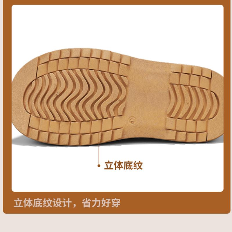 2025 Platformové polobotky pro muže Mokasíny Pantofle Kůže Mužské Nazouváky Silná podrážka Mulky Sandály s uzavřenou špičkou Venkovní Nazouvací Ploché boty