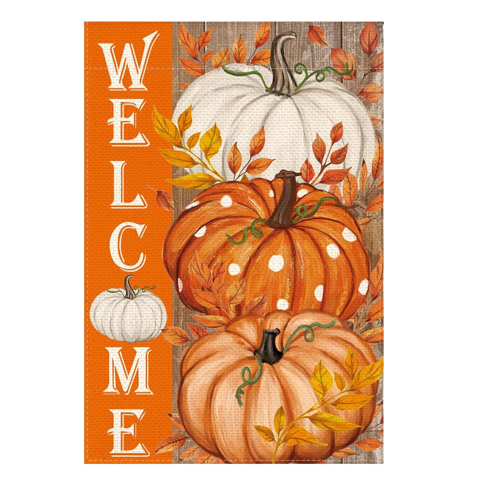 

Осенний праздник украшение двора печатный льняной флаг