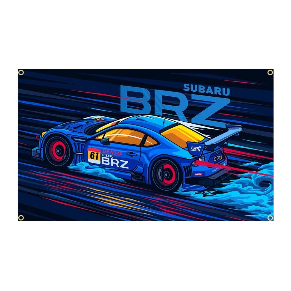 

Subaru BRZ Illustration Extra Large Flag Flag Banner Approximately 59.1 x 35.4 inches (150 синий