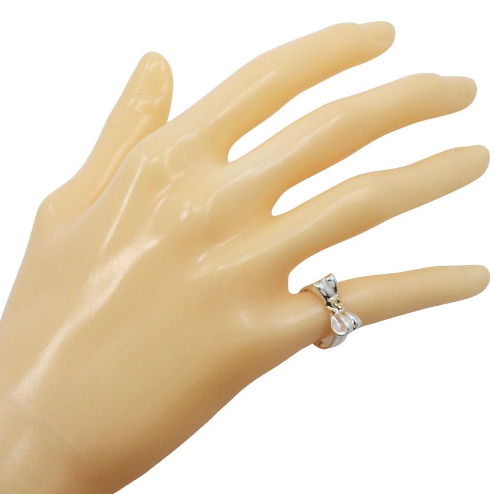TIFFANY&Co. Ribbon Motif Ring K18 Yellow gold/Silver925 #4.9(US Size) Ribbon 3.4g Women Used