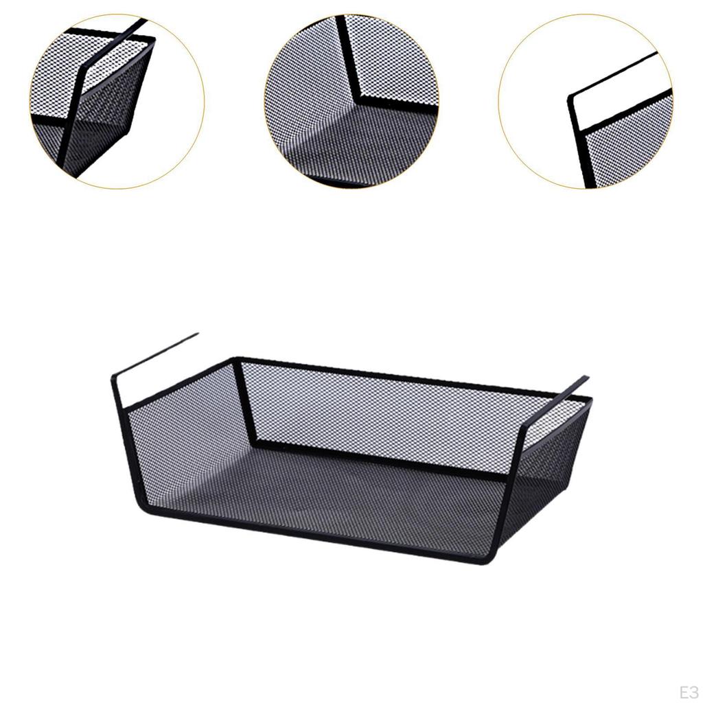 Hanging Organizer Shelf Basket for under Cabinet, Metal Storage Rack Kitchen And Pantry