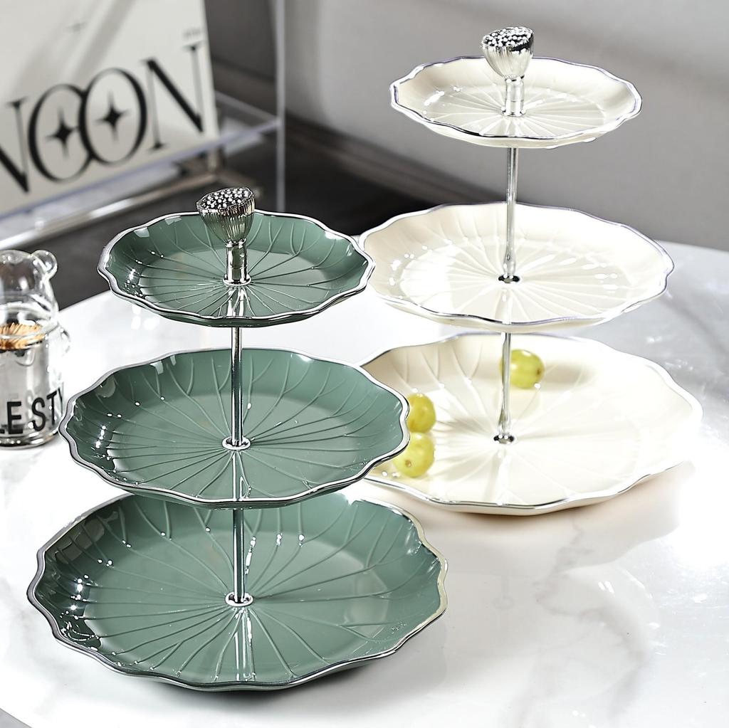 Double-Layer Skewer & Fruit Plate: Cake Stand and Pastry Tray for Afternoon Tea, Large & Small Sizes