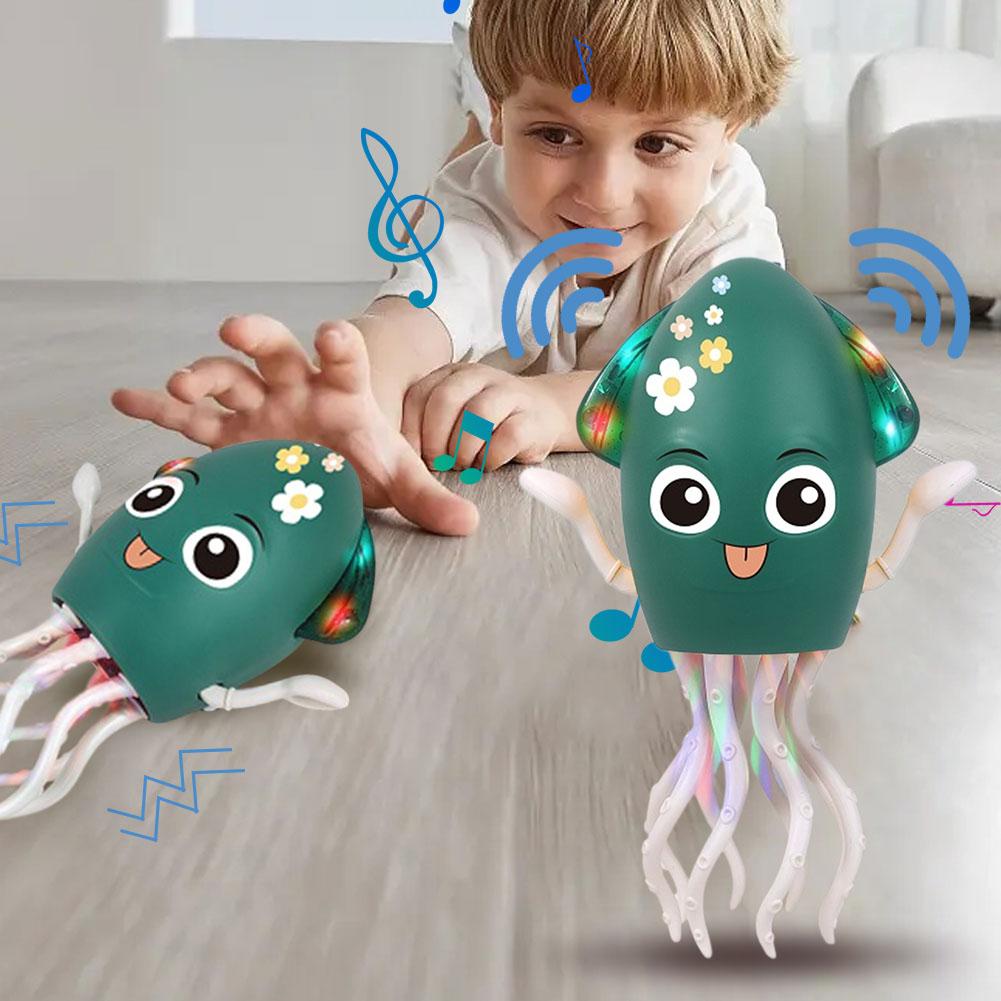 Dancing Funny Octopus Toy USB Rechargeable Cartoon Electronic Octopus Toy Education Toddler Octopus Interactive Development Toys