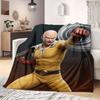 One Punch Man Modern 2D Print Flannel Blanket, Anime Design for Bedroom, Cozy Travel Picnic Throw Blanket_LIAN