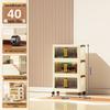 40-60cm Wide Transparent Foldable Double Door Floor Storage Cabinet with Multiple Layers