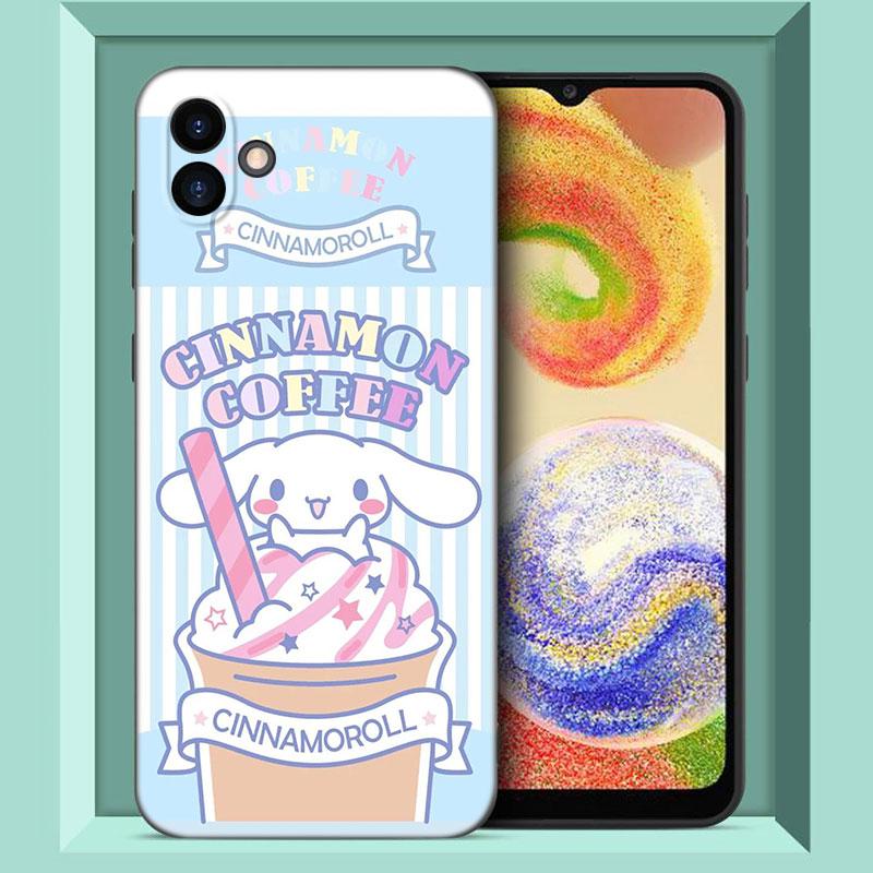 Kawaii Cinnamoroll Black Silicone Phone Case For Samsung Galaxy A01 A03 Core A04 E A02 A05 A10 A20 A21 A30 A50 S A6 A8 Plus A7