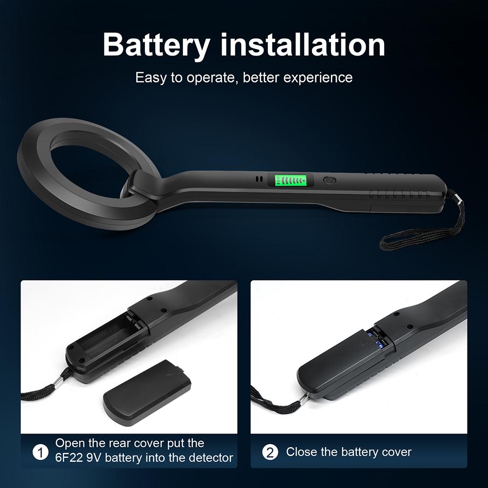 360° Side-Scan Metal Detector Portable Handheld Metal Scanner Finder Coins Gold Finder Outdoor Detection for Airport Venue