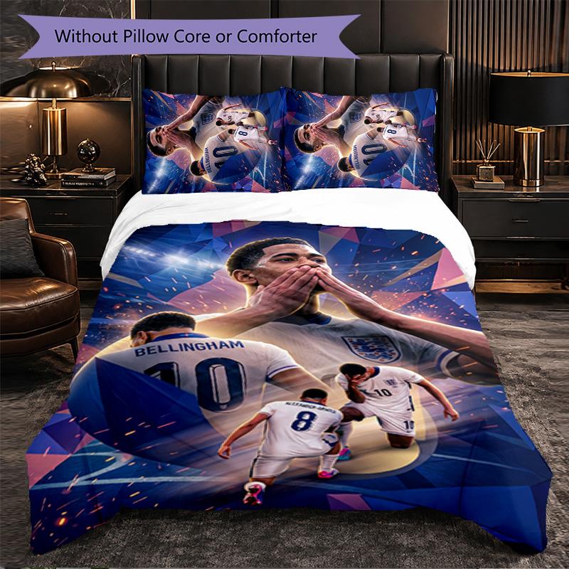 Biancheria da Letto a Tema Jude Bellingham Set 3 Pezzi Copripiumino Biancheria da Letto Decorativa Per Stanza Adolescenti Decorazione Casa