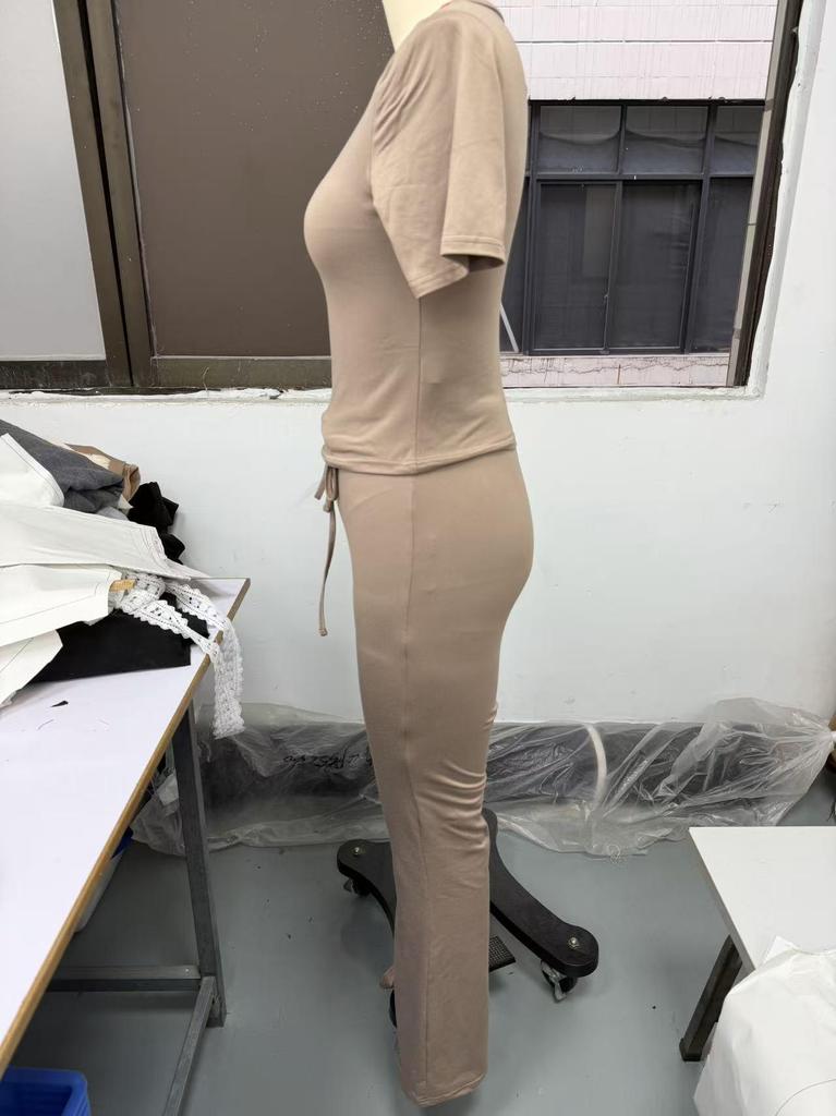 2026 European Casual Short-Sleeve Top & Long Pants Set for Home, Sports & Yoga