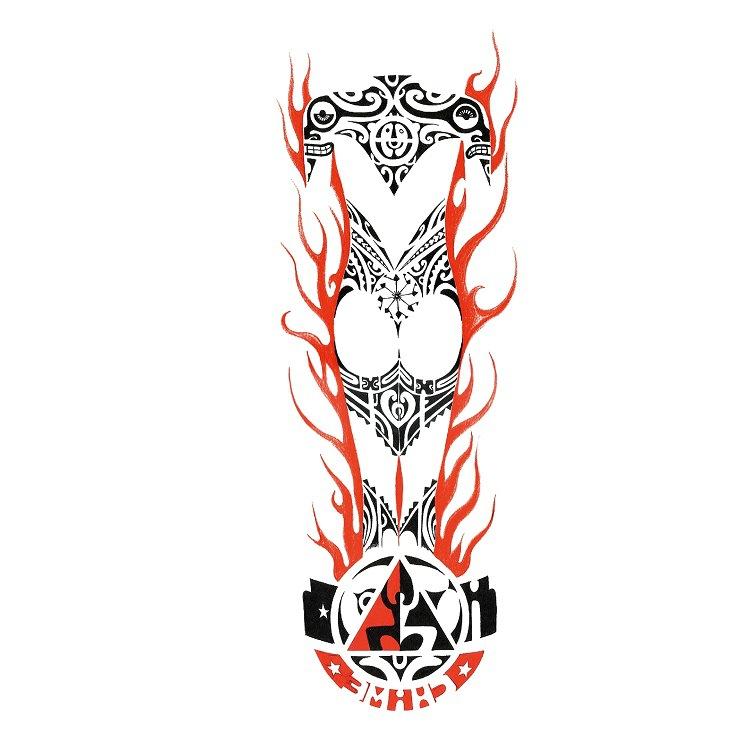 Flower Arm Tattoo Sticker Waterproof Men And Women Sticker Full Arm Waterproof Tattoo Sticker Ukiyo-E Painting Geisha Simulation Big Picture Sticker