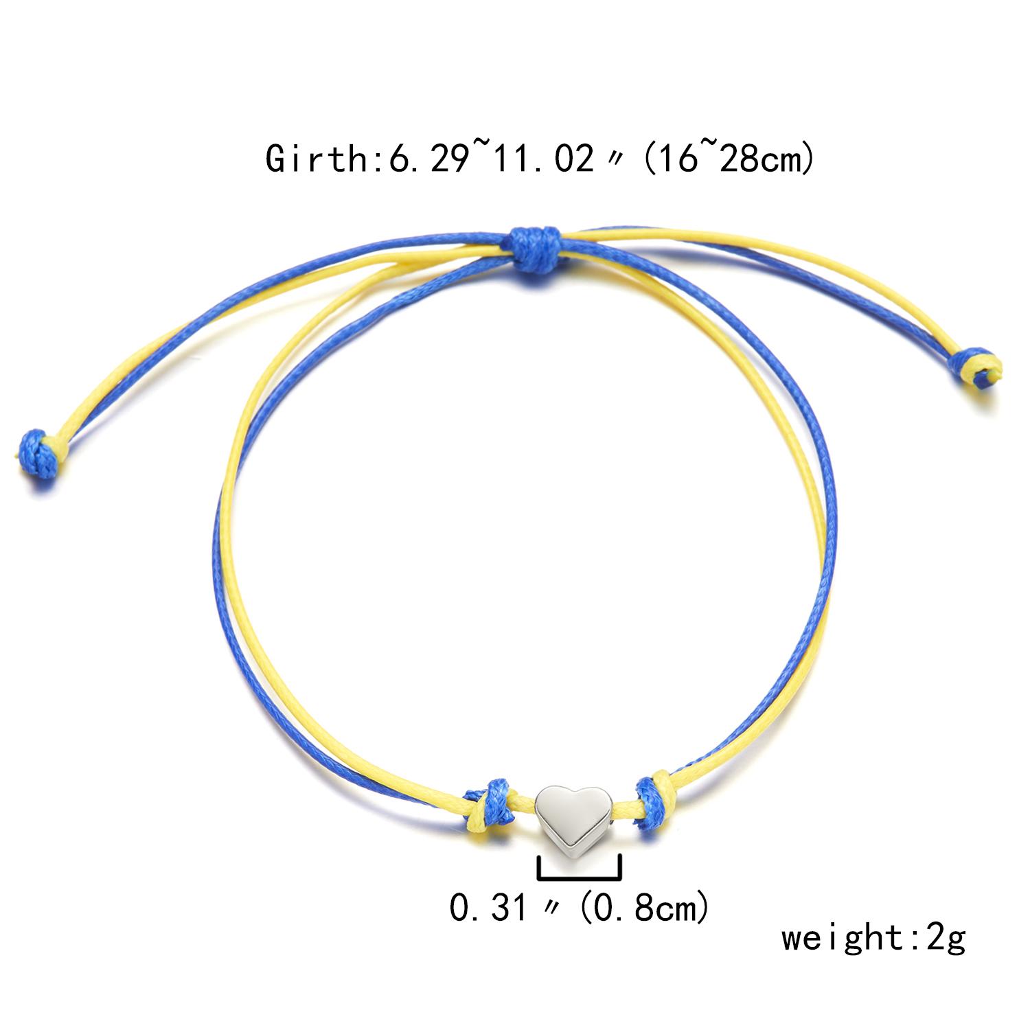 

Lucky Knot Sunflower Bracelets Ukraine Flag Color Blue Yellow Women Men Charm Woven Handmade Bangles Braided Adjustable Jewelry Adjustable