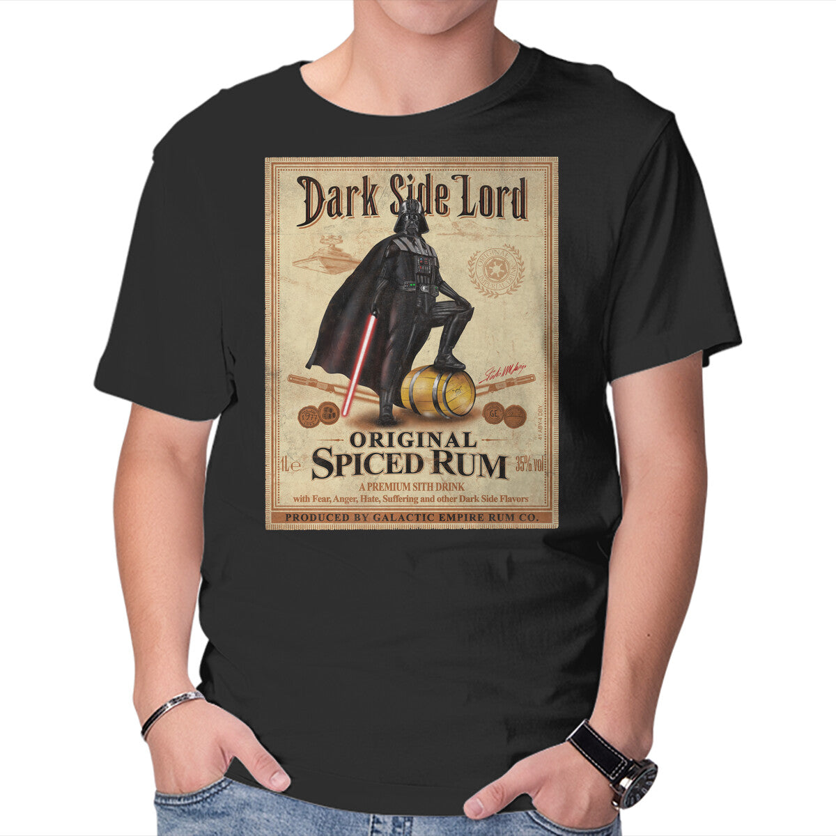 Unisex Crew Neck T-Shirt Dark Side Lord Graphic Short Sleeve Casual Tee XXL