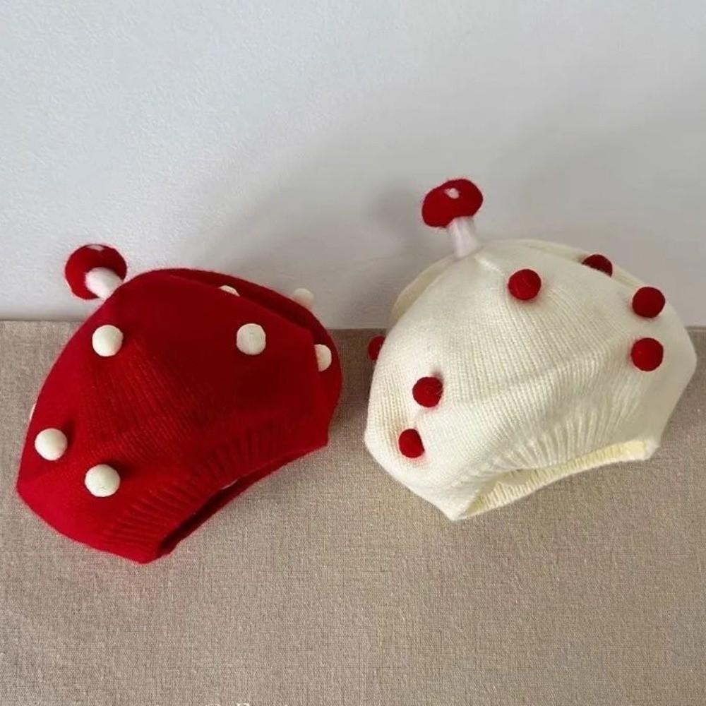 Red Beige Black Knit Beret Hat Soft Kids Headwear New Kid Knitted Beret Kids Fashion