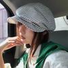 Thin Octagonal Hat Cotton and Linen Painter Caps Casual Striped Berets  Girl