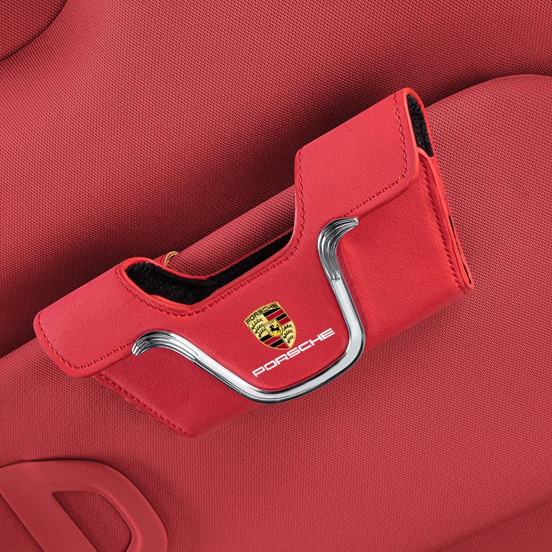 Metal Car Sun Visor Glasses Card Clips For Porsche Cayenne Panamera Macan 911 718 Taycan Boxster Cayman 918 Pajun Accessories FU3