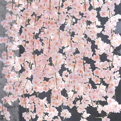 1pcs Artificial Flowers Sakura Vine Garland for Wedding Arch Decoration Home Room Garden Backdrop Wall Decor Fake Flower Vines