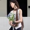 Women's French Retro Brown Polka Dot Silk Scarf – Lightweight Summer Neckwear