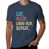 Eat Sleep Lindy Hop Repeat T-Shirt Summer Print Short Sleeve Tee