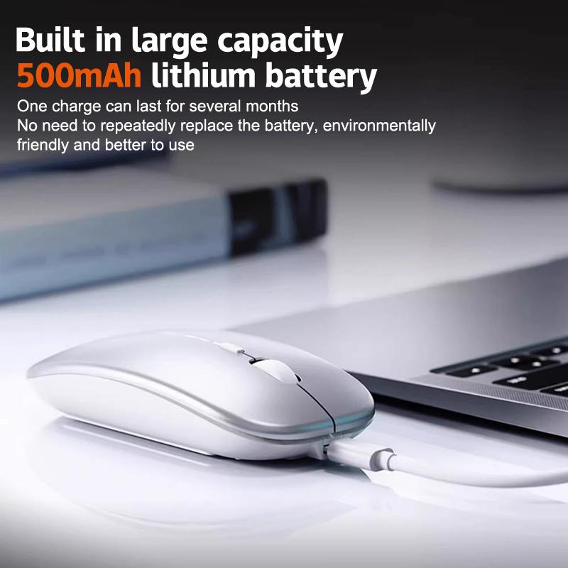 Portable Wireless Mouse Bluetooth-Compatible 2.4Ghz Dual Modes Computer Wireless Mice Mute For Pc Xiaomi Pad Laptop Macbook