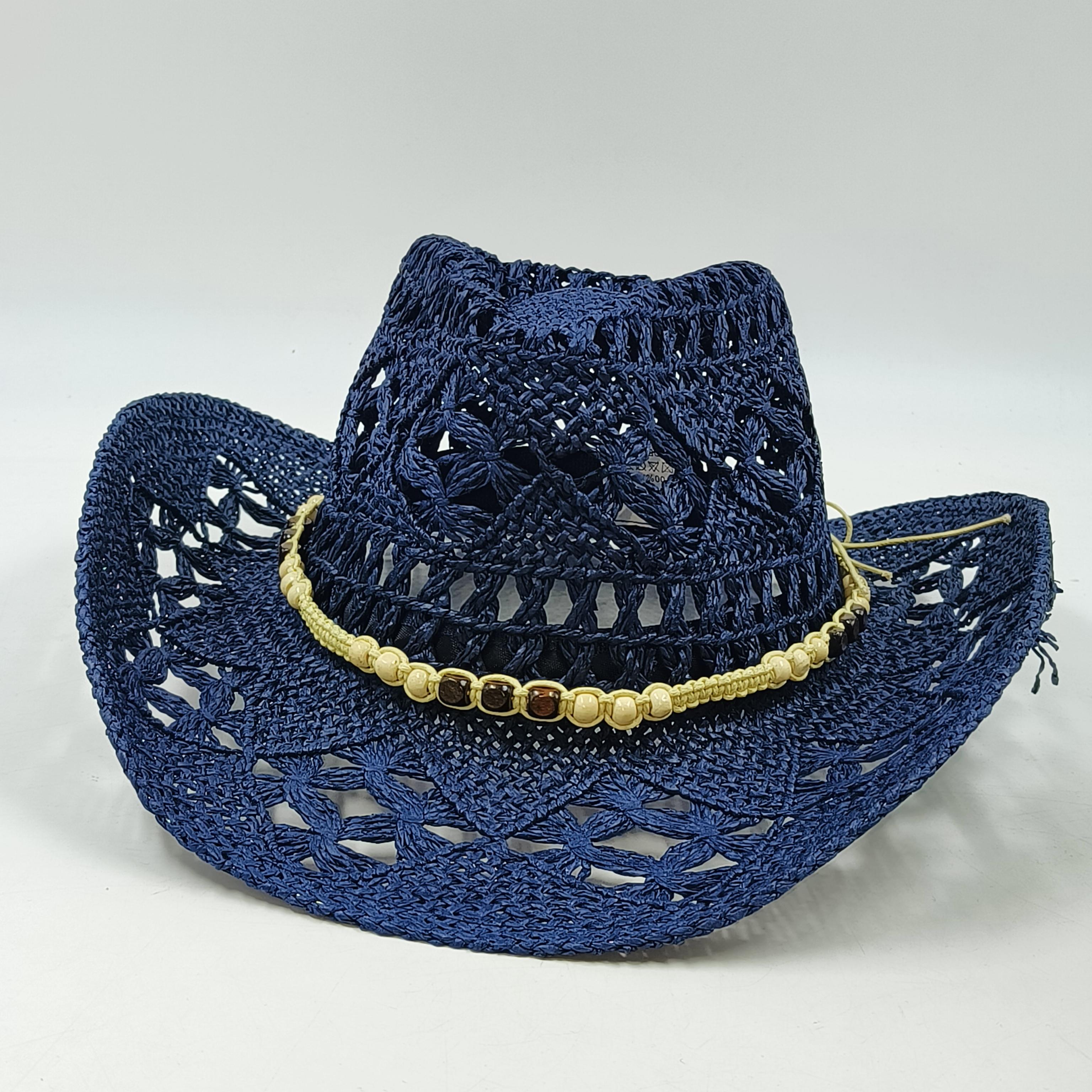 

Western Cowboy Straw hat women Fashion Large Brim nature straw hat summer retro cowboy Sunshade Jazz Hat sombrero vaquero hombr 56-58