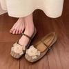 Flower Fairy Wind Mary Jane Shoes Buckle Single Shoes Women's Shoes 2025 Autumn New Soft-soled Flat-soled Shallow Mouth Beanie Shoes