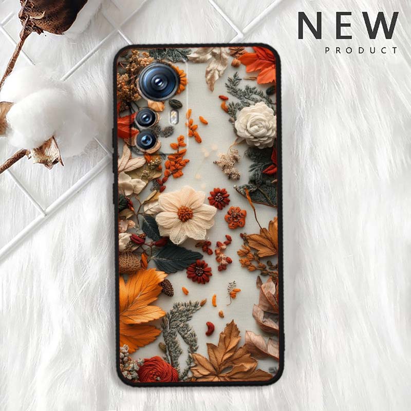 Butterfly flower pattern For Xiaomi Mi 15 14 13 13T 12 12T 12S 11 11i 11T Pro Ultra Lite 5G Black Soft Phone Case