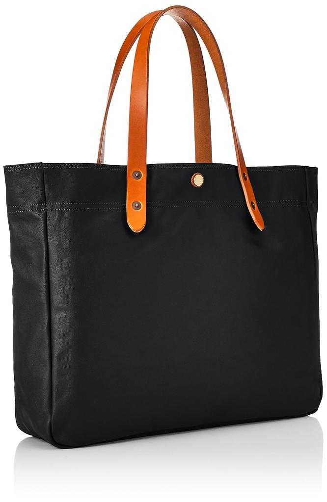 Horizontal Tote Toyooka Bag Original Fabric Canvas PVC Tochigi Leather COMMUTE Black [Barmouth]