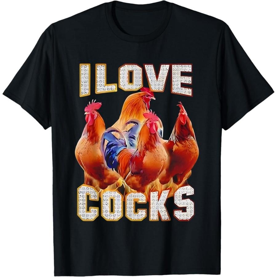 Figured Chicken I Love Cocks T-Shirt Funny T-Shirt XXXXXL разноцветный