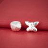 Irregular Hammered S925 Sterling Silver Spacer Beads for DIY Beaded Bracelets