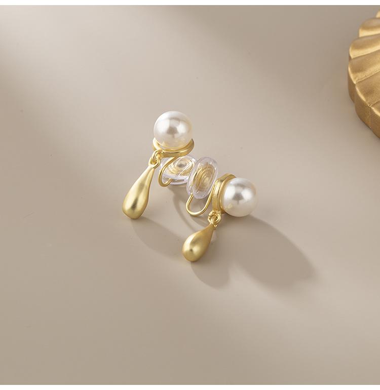 

Модные серьги в стиле ретро с искусственным жемчугом, роскошные металлические катушки от комаров, без пирсинга, зажим для ушей, женские серьги