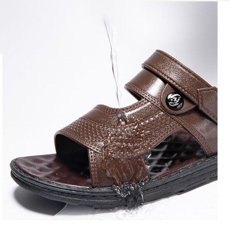 Σανδάλια για ανδρικά καλοκαιρινά στην παραλία αναψυχής, αναπνεύσιμα, μαλακά, αντιολισθητικά, αδιάβροχα και ανθεκτικά στη φθορά Σανδάλια και παντόφλες διπλής χρήσης με χοντρή σόλα