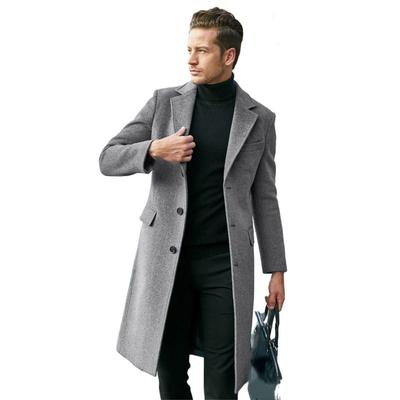 Men's British Men's Long-sleeved Woolen Coat Autumn and Winter Woolen Coat