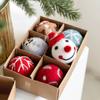 6/36Pcs 3/5CM Christmas Felt Ball Snowflake Snowman Solid Color Shatterproof Reusable Holiday Decoration Xmas Tree Hanging Ball Ornament Pendant