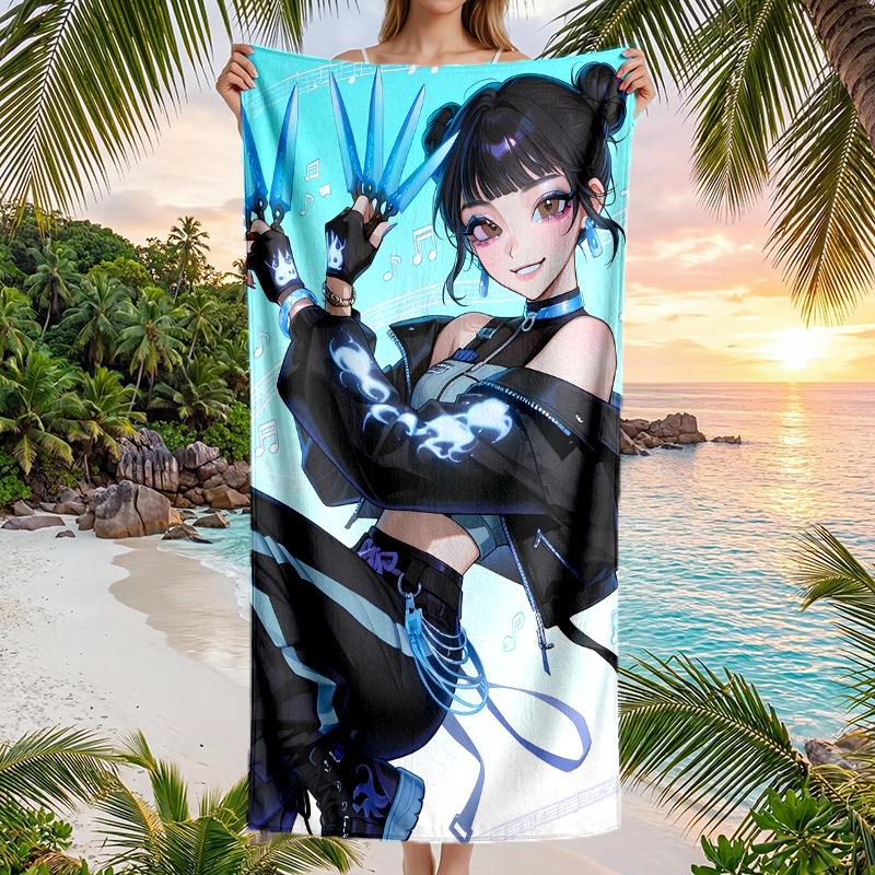 Kpop Hunter Fashion Beach Towel: Ideal for Summer Adventures Soft, absorbent and quick drying suitable for swimming and bathing